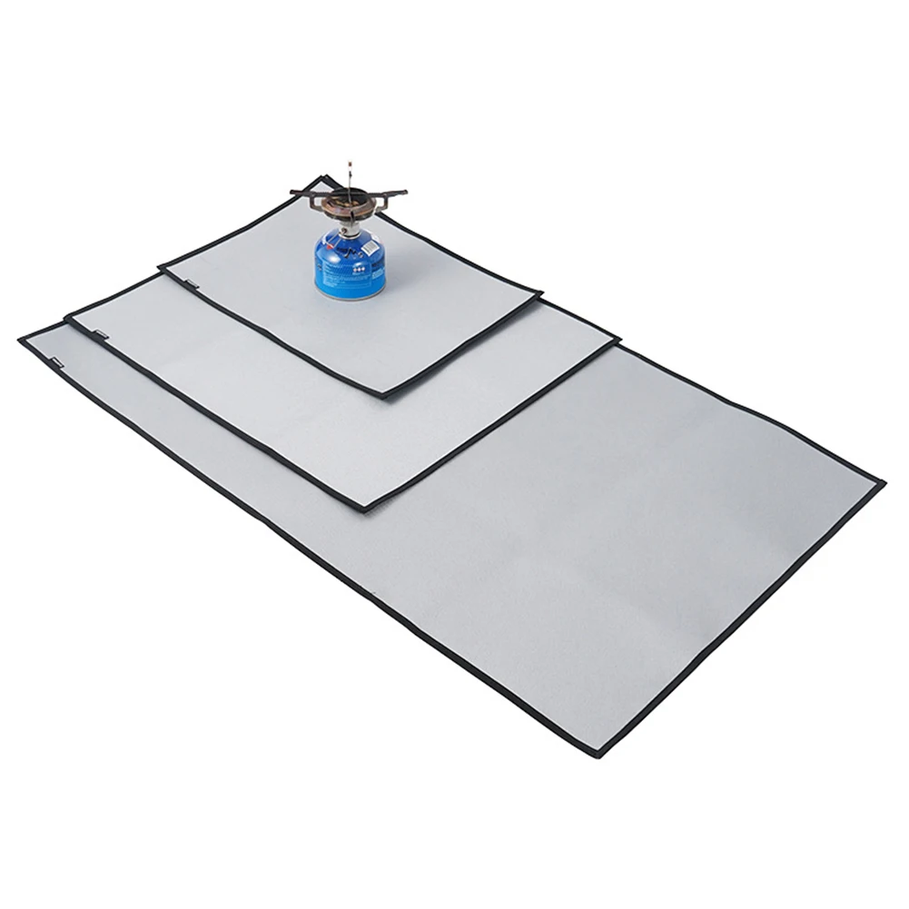Silver Fireproof Base Mat Heat Resistant BBQ Grill Pad For Charcoal Grill Campfire Deck Patio Lawn Protection Accessories