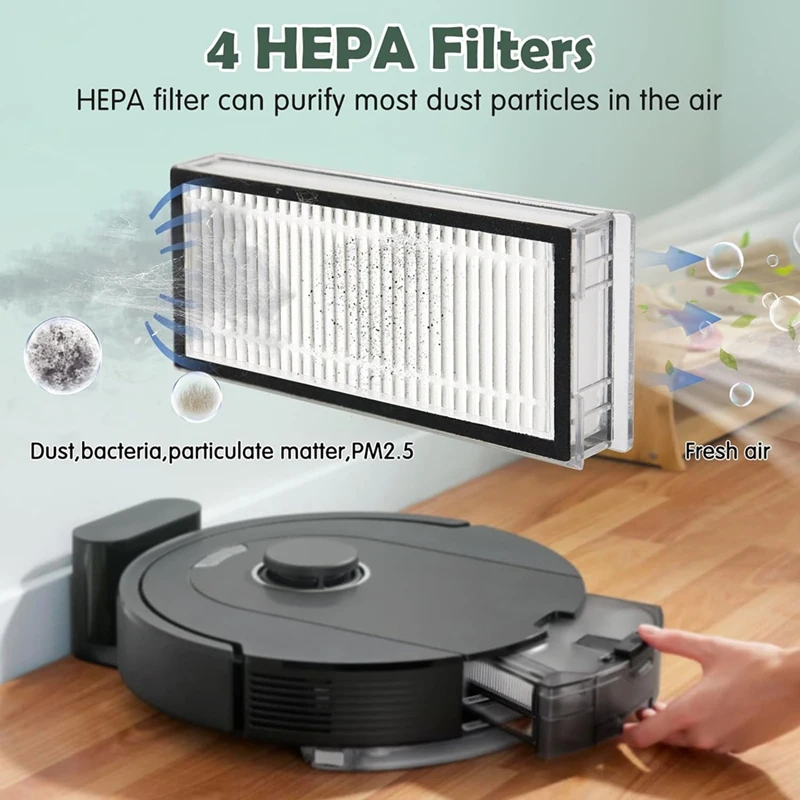 ملحقات المكنسة الكهربائية ، الفرش الرئيسية ، فلاتر HEPA ، مناديل جانبية ، فرش لـ Roborock Q5 Pro Q5 Pro + Q8 Max