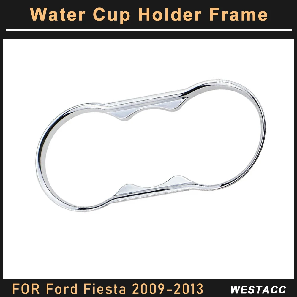 ABS Car Console Water Cup Holder Panel Frame Trim for Ford Fiesta MK7 2009 2010 2011 2012 2013 Decoration Sticker Accessories