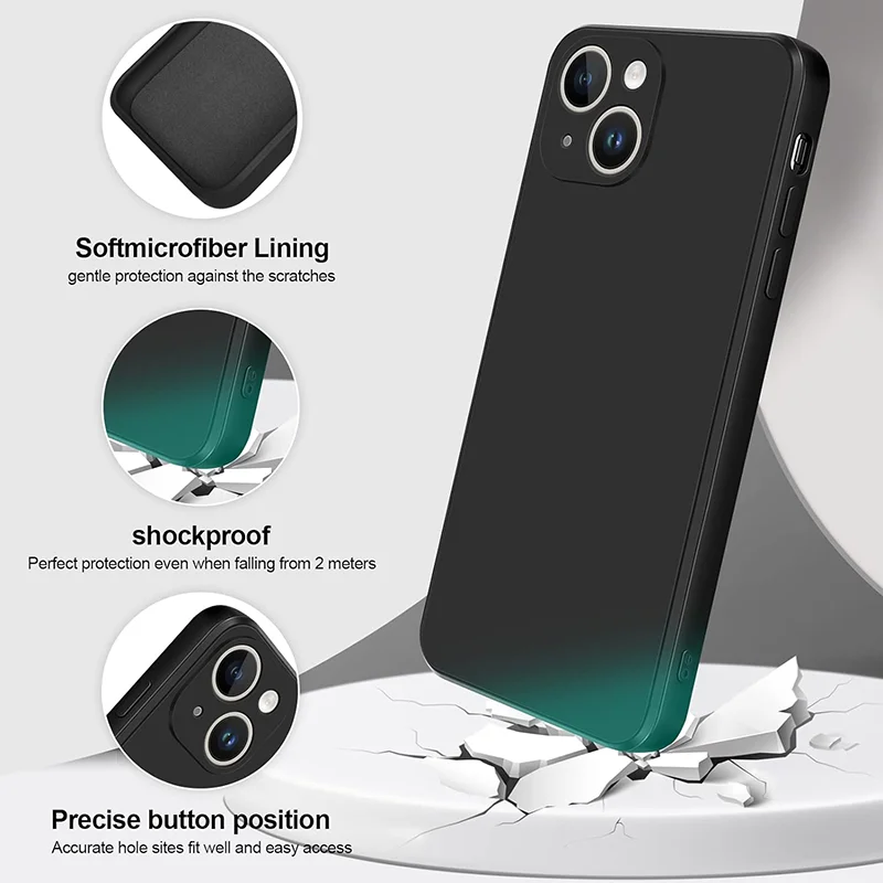 2PCS Tempered Glass And Phone Case For iPhone 15 14 13 12 11 Pro Max X XR XS 8 7 6 Plus Soft Shockproof Protective Black Cover
