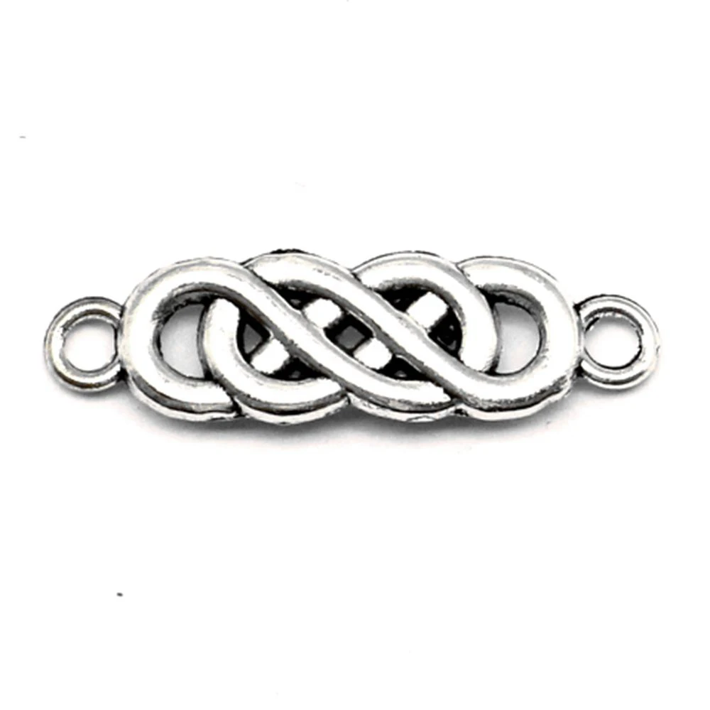 

Infinity Symbol Connector Men Pendant Diy Craft Supplies For Jewelry 8x28mm 10pcs Antique Silver Color