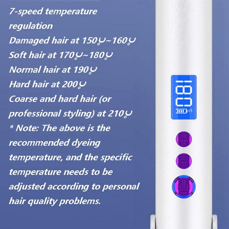 Portable USB Rechargeable Hair Straightener And Curler With Power Bank Travel Flat Hair Wand Wireless Straightening