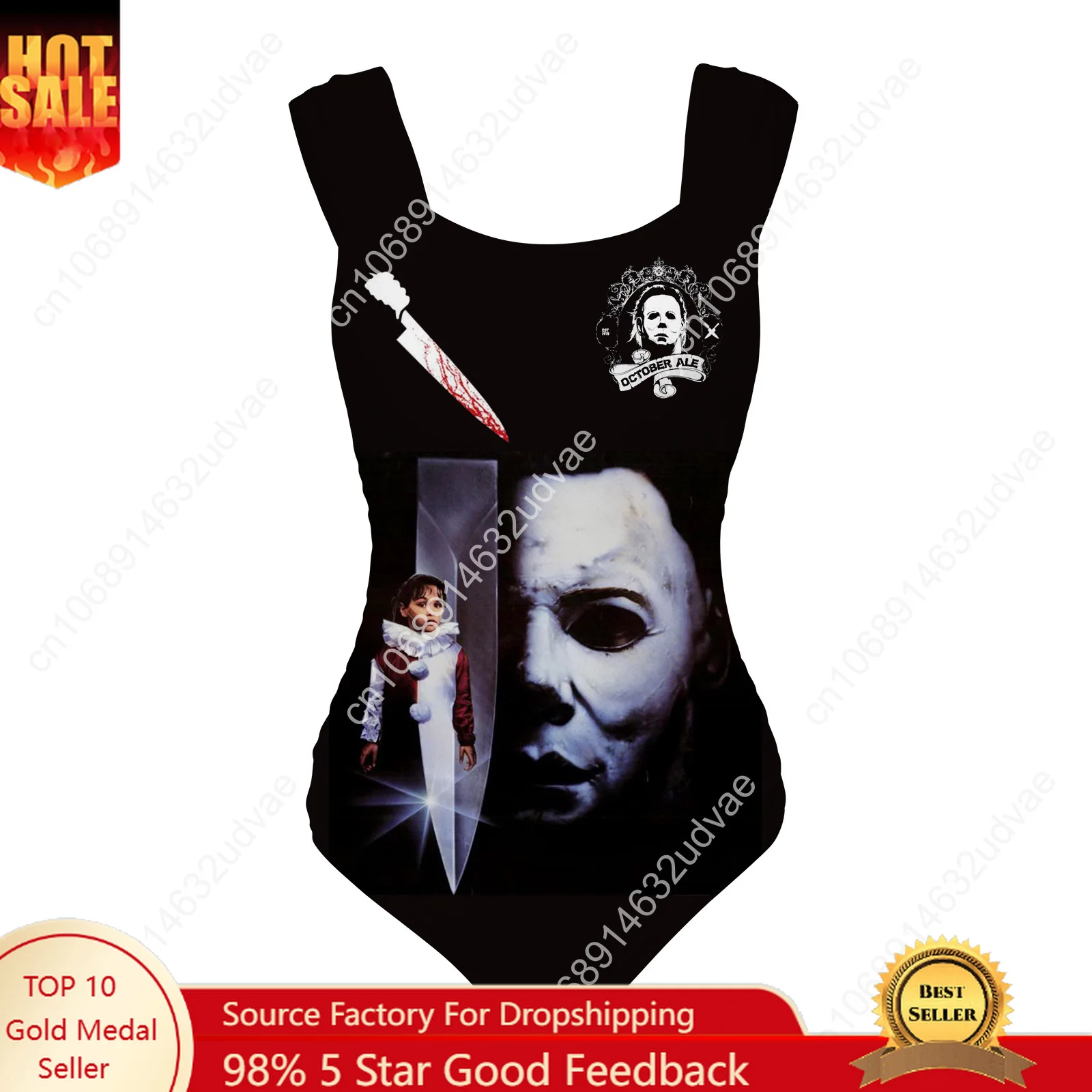 

M-Michael M-Myers Swimsuit Wide Strap Women Bathing Suits Personalized Swimwear Pool Party Bikini Customize Beachwear