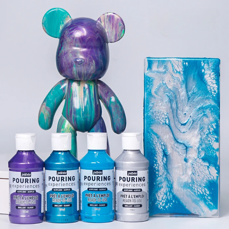 

Acrylic Pouring Fluid Bear Painting Liquid Paints 118ml Fluid Diy Graffiti Silicone Oil Cell Decoration Wall Painting Pearl