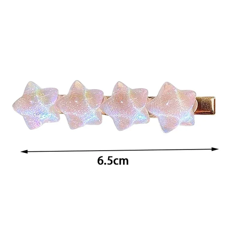 Summer New Fashion Gradient Star Hairpin Cute Girl Heart Duckbill Clip Sweet Cute Soft Girl Side Hair Accessories