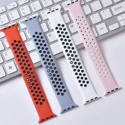 Silicone Solo Loop Band for Apple Watch Strap 44mm 45mm 40mm 41mm 38mm 42mm 46mm iWatch Correas iWatch Series 10 SE 9 8 7 6 5 4