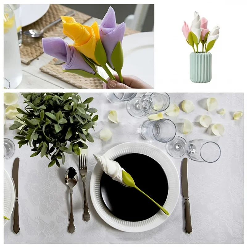 Flower Shaped Napkin Holder Bloom Design Paper Towel Rack for Restaurant Wedding Party Table Decoration
