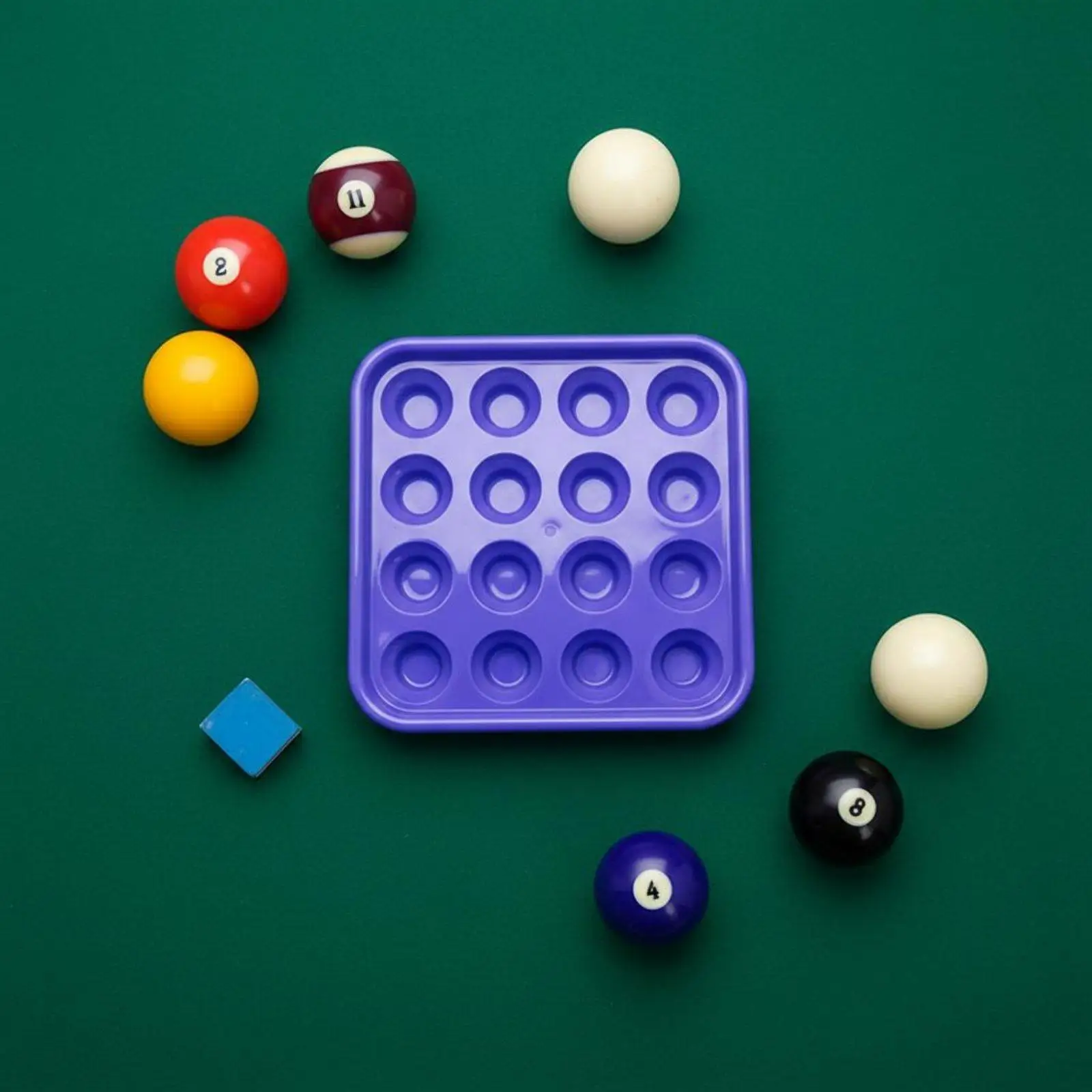 Pool Ball Carrying Tray with 16 Holes Stackable Billiard Ball Holder Rack for Home Game Room Professional Club Storage