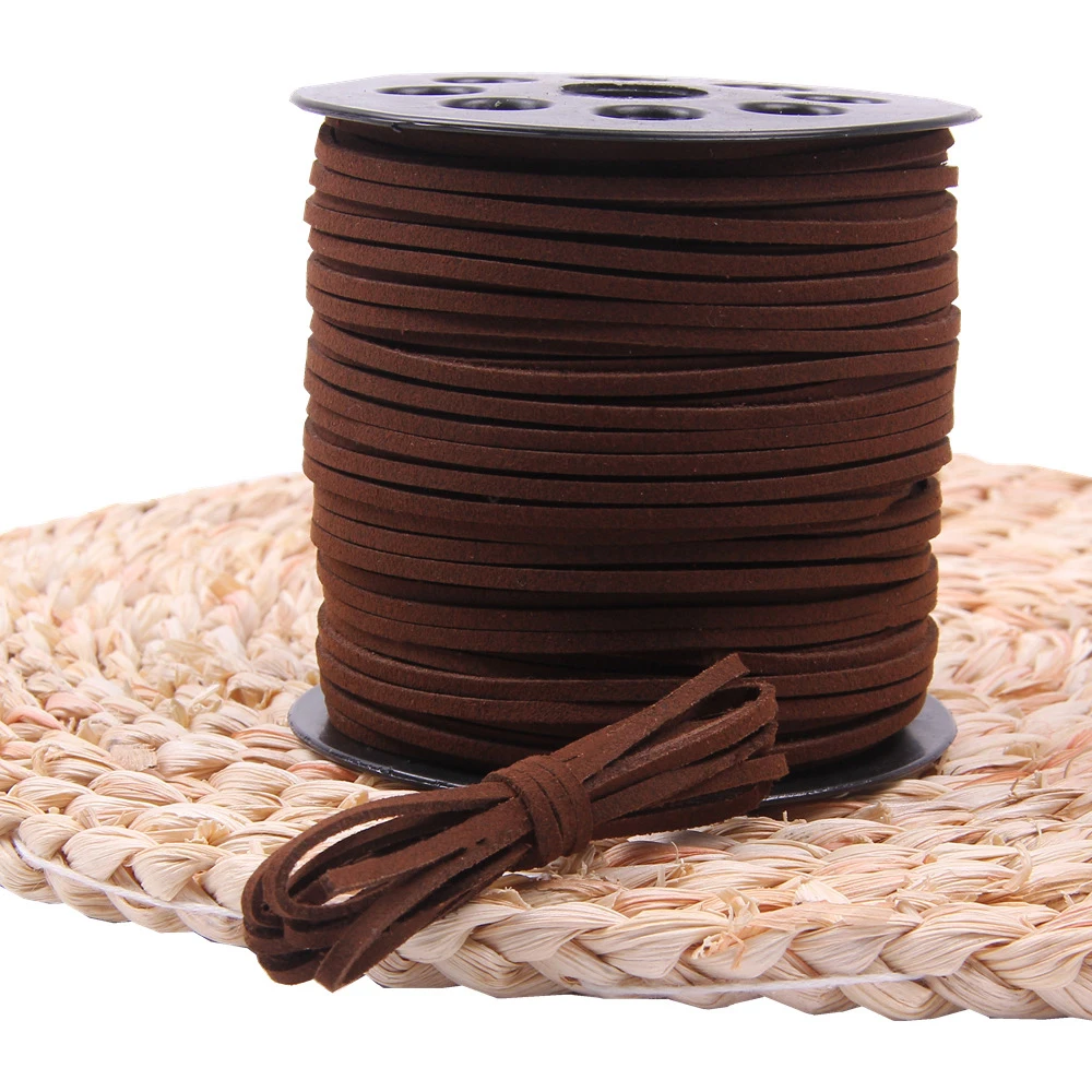 10M/Rolle 2,5mm Kunstwildleder-Schnur, Lederband, Handgefertigter Faden für Armbänder, DIY-Schmuckzubehör, Komponenten und Schnur-Accessoires – Detail 3