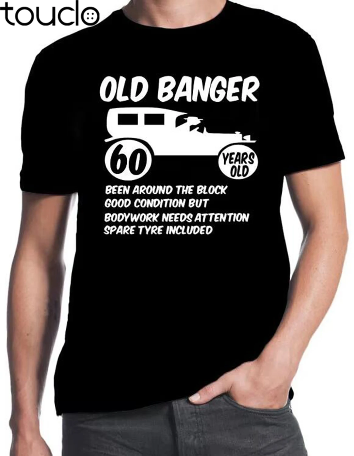 

Дешевая мужская футболка с круглым вырезом на 60-летие Old Banger Забавный подарок на день рождения Подарок 60-летней футболки Топы Футболка Homme