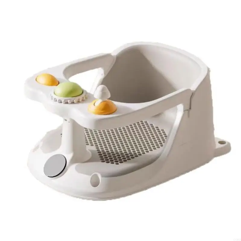 

CORB Comfortable Infant Bathtub for 6-18M Baby Anti Slip Bathing Chair Cartoon Shower Stool with Drainable Hole