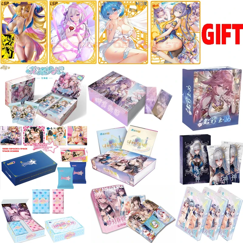 2023 New Goddess Story Cards TCG Metal Cards Booster Box Cute Girl Rare Anime Character Game Board Toy