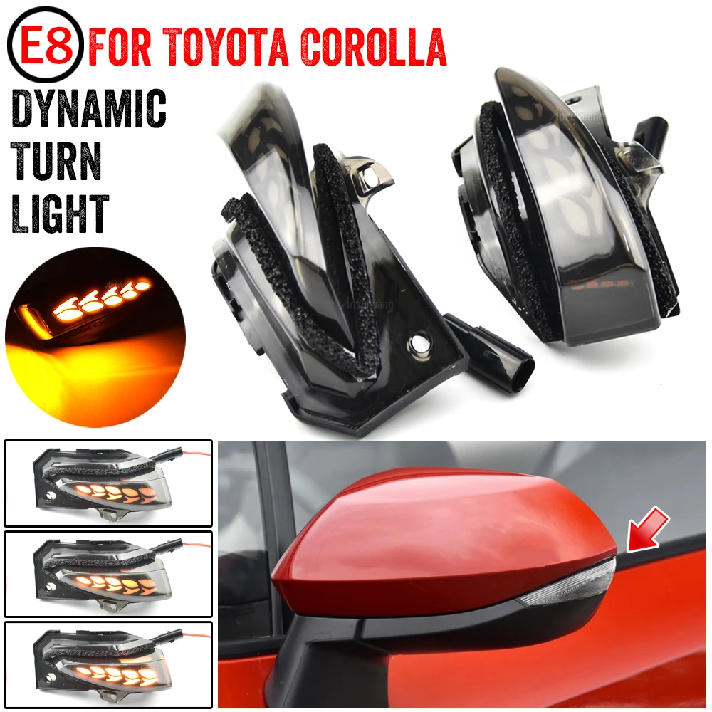 Dynamic LED Turn Signals Light Rear View Mirror Sequential Lamps 2pcs For Toyota Corolla Levin Hatchback E210 2019-2021 Car