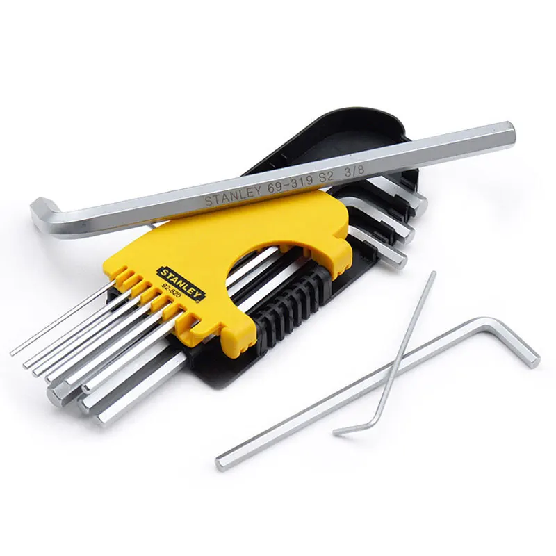 Stanley 92-620-23 British S2 Alloy Steel Hex Key Set Lengthening Ball Flat Head Tool Hex Key 12pcs