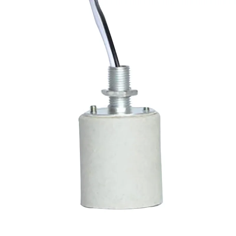 E27 Lamp Holder LED Light Ceramic Screw Heat Resistant Adapter Home Use Socket Round For E14 Bulb Base With Cable