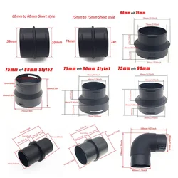 Tubo reductor de conductos para calentador de coche, Conector de manguera L, Conector de tubería de conductos, conector de conector para Webato Eberspacher, 42/60/75/90mm