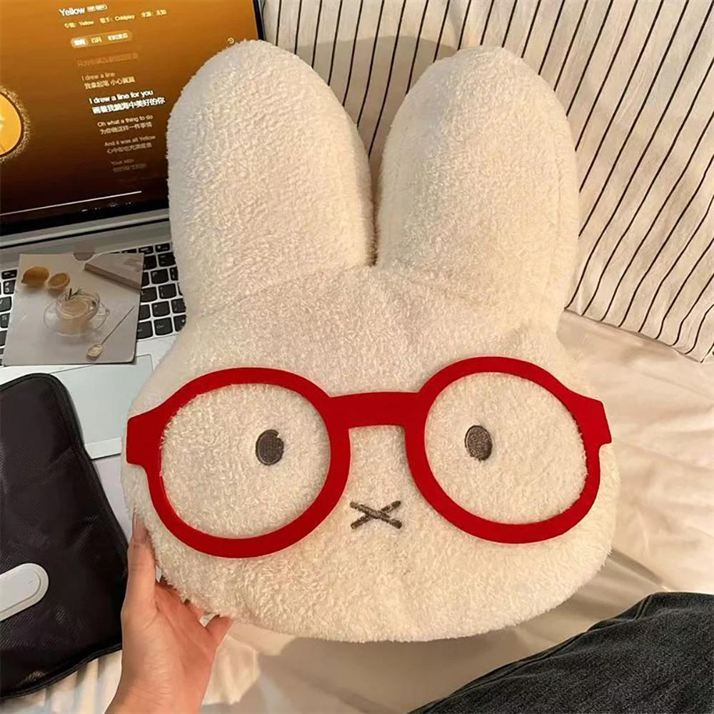 Kawaii Miffy Plush Doll Cute Pillow Ultra Soft Fluffy Oversized Red Bow Sofa Cushion Bed Room Student Dormitory Decor Girl Gift