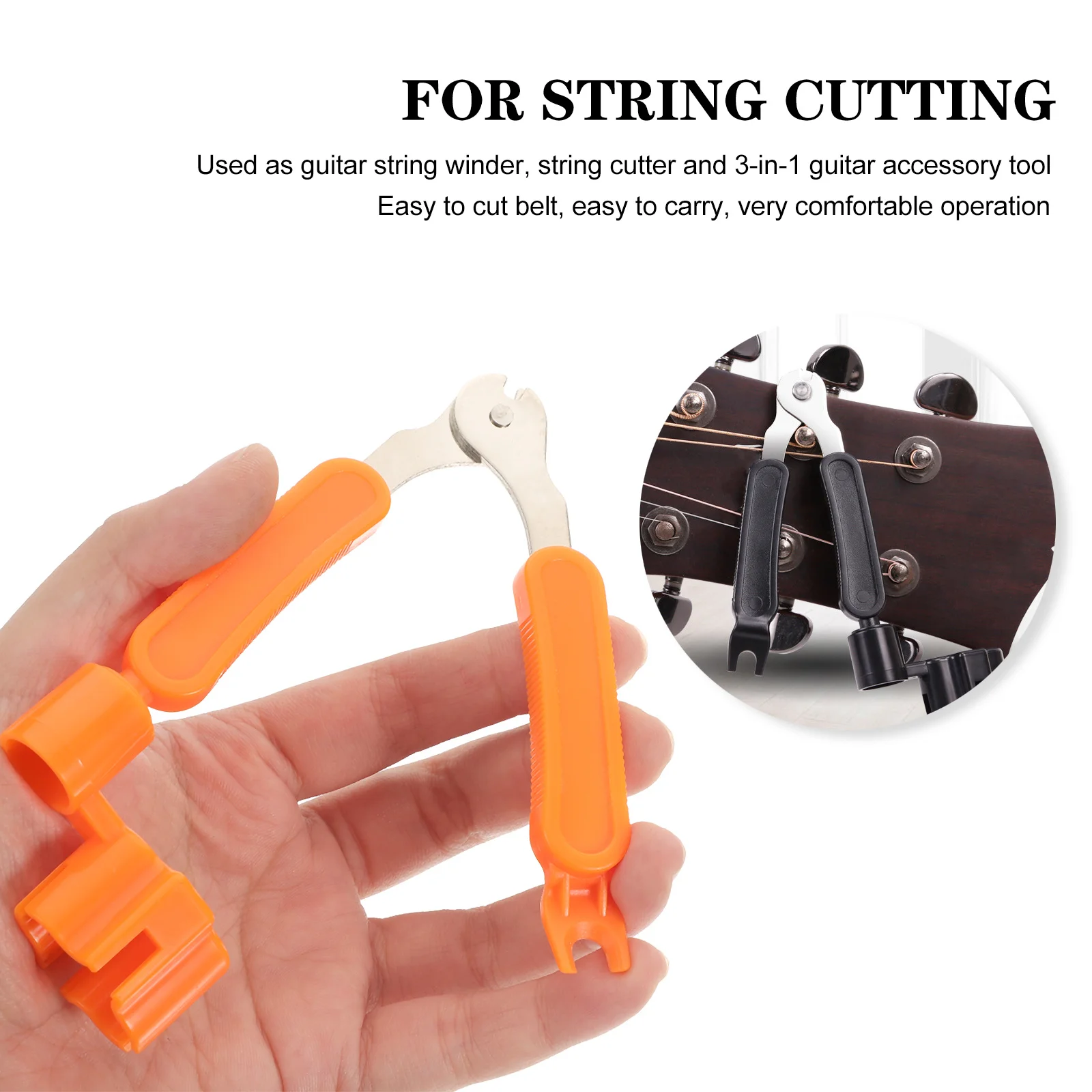 

3-In-1 Guitar String Cutter Winder Bass Repair Tool Peg Winders Bridge Pin Puller Erhu Maintenance String Clipper Cutters