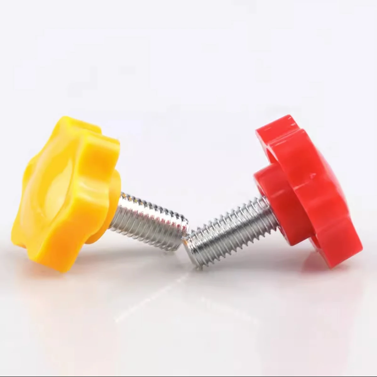 Red / Yellow / White Adhesive Head Plum Blossom Six Star Plastic Handle Screws M6M8M10