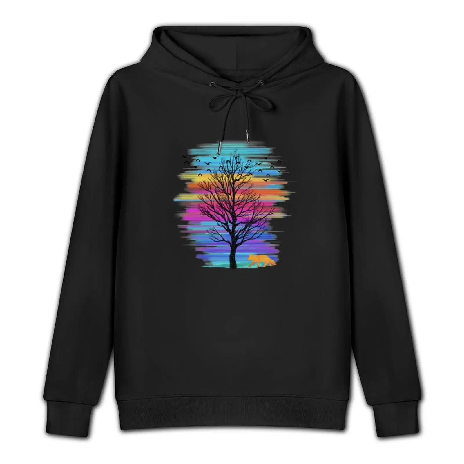 The Fox & the tree at sunset Pullover Hoodie anime clothes mens hoodies