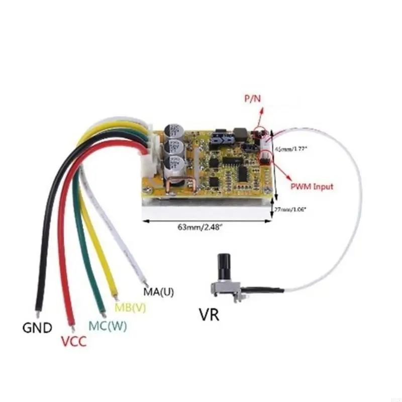 462E 350W BLDC Three Phase Brushless Without Hall Motor Controller Motor Speed Control Module 5-36V 350W Motor Driver
