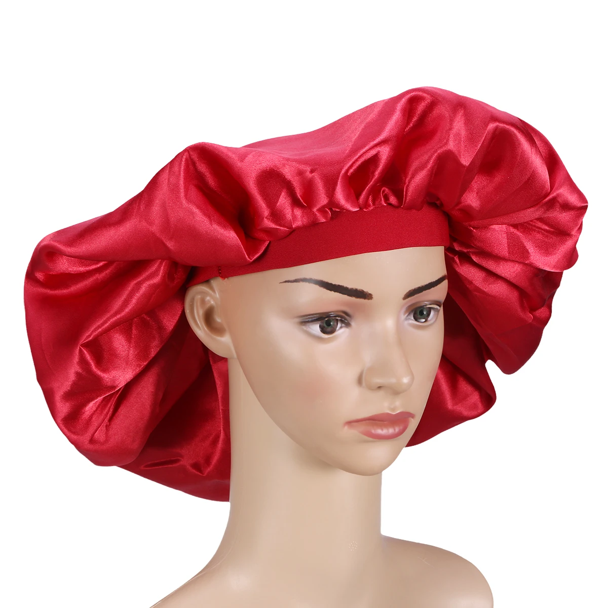 

Satin Sleep Cap Bathing Bonnet for Shower Blue Curly Hair Lady Lightweight Durable Safe Skin Care Fits Most People