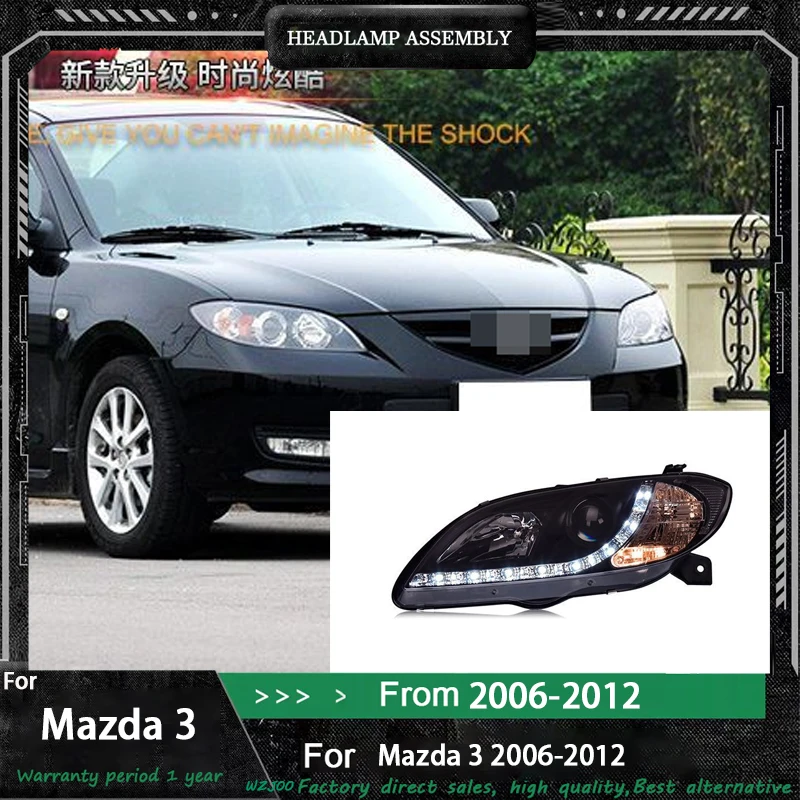 المصباح لمازدا 3 Mazda3 2006-2012 المصابيح الأمامية ترقية LED DRL الإسقاط بدوره إشارة الجبهة مصباح اكسسوارات السيارات #1