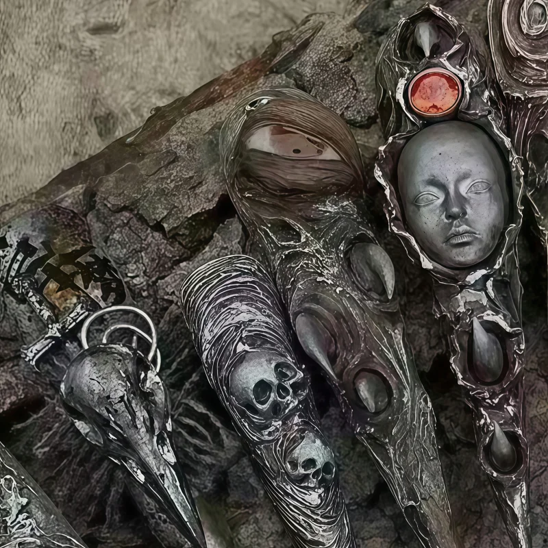Dunkle Themen-Nagelkunstform, Silikonform für Augapfel-Puppen-Gesicht, 3D-Dekorationen, Krähemasken-Design, Einzelstück, Schönheitswerkzeug – Detail 5