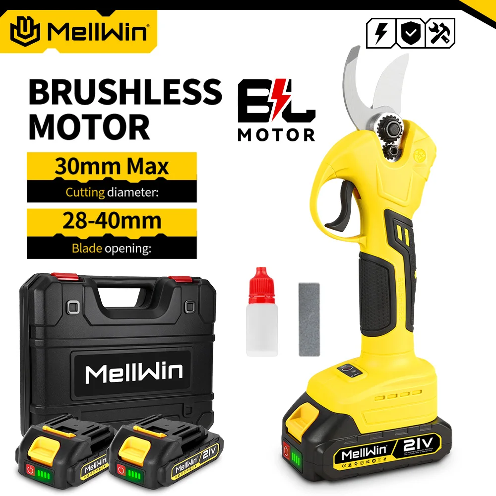 MELLWIN 30mm Bürstenlose Elektrische Gartenschere Elektrische Garten Schere Obst Baum Beschneiden Werkzeug Für Makita 18V Batterie pin