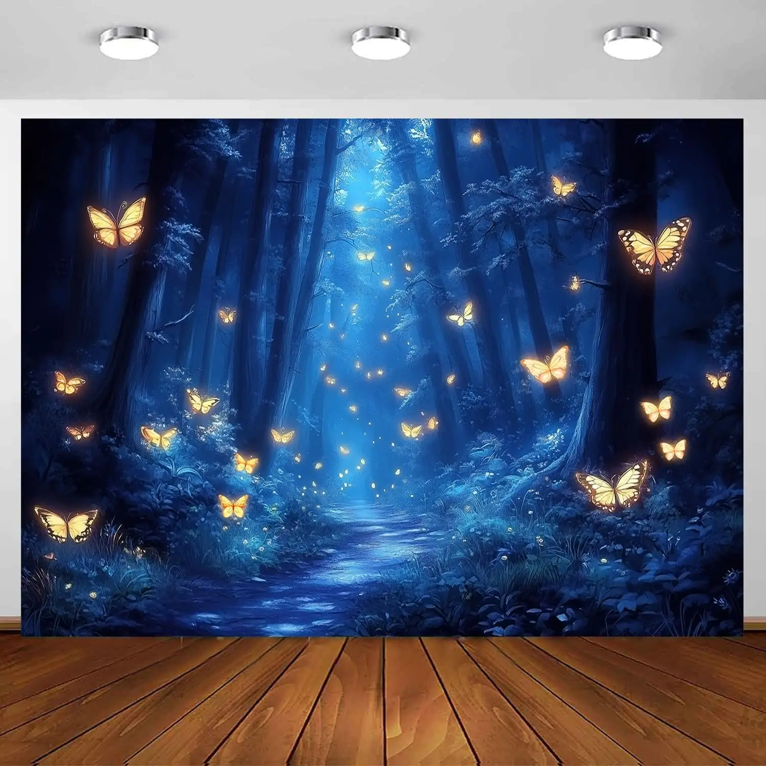 fantasia-floresta-pano-de-fundo-brilho-dourado-fada-floresta-borboleta-flor-pais-das-maravilhas-fundo-conto-de-fadas-floresta-princesa-tema-magico