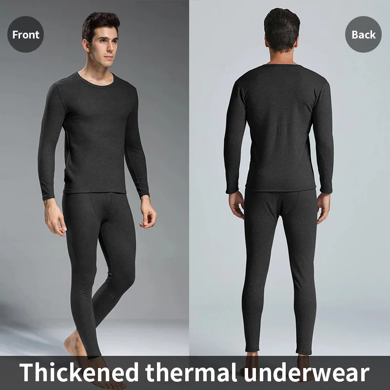 

Autumn And Winter Man Thermal Underwear Set Face Sanding Double Warmth Slim Body And High Elasticity Comfortable And Breathable