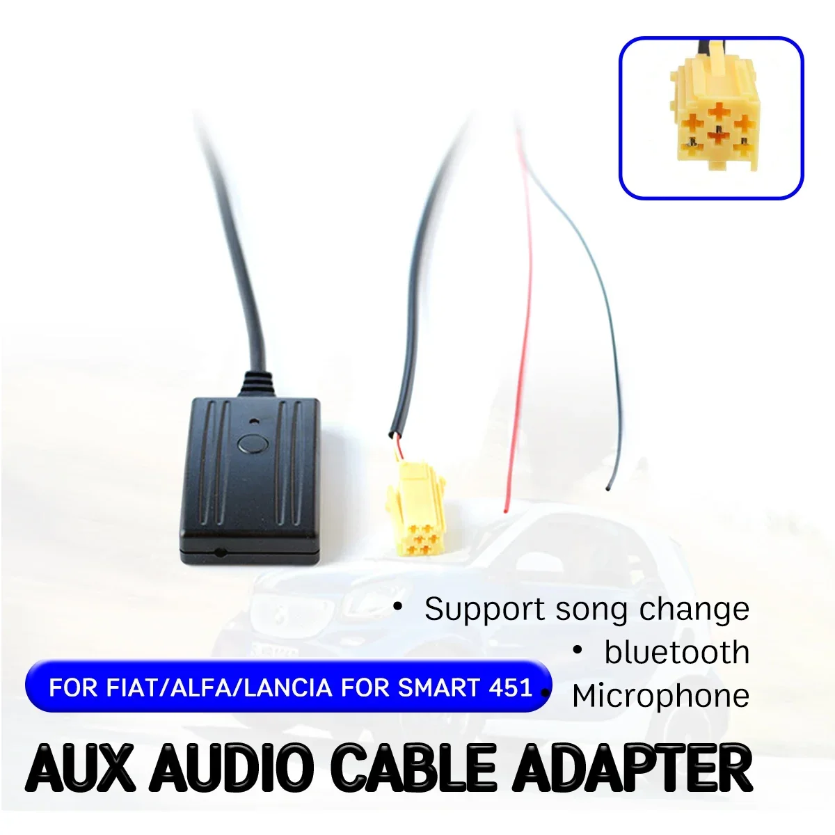 bluetooth Aux Receiver Cable Adapter Hands-free Hifi aux module for 6 Pin CD Head Unit for Alfa Romeo 159 for Fiat Grande Punto