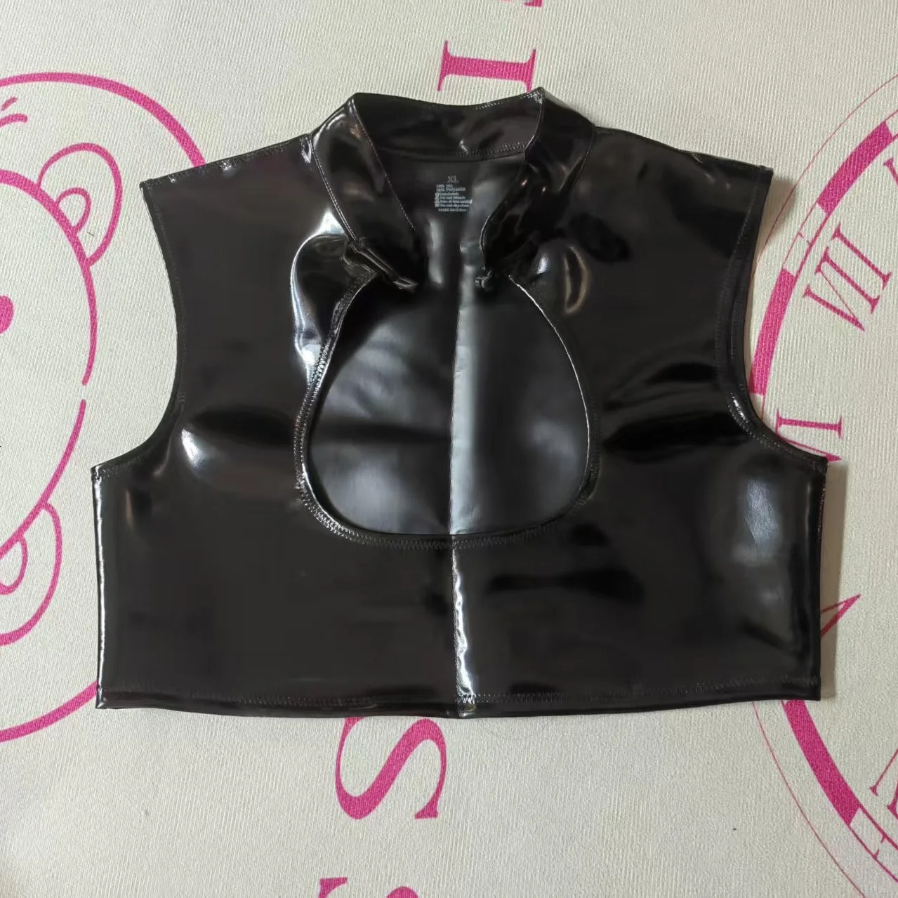 

Women's Double Sided PU Leather Reversible Vest Catsuit Faux Latex Tank Top S-3XL Fashionable Sexy Hollowed-Out Corset Waistcoat