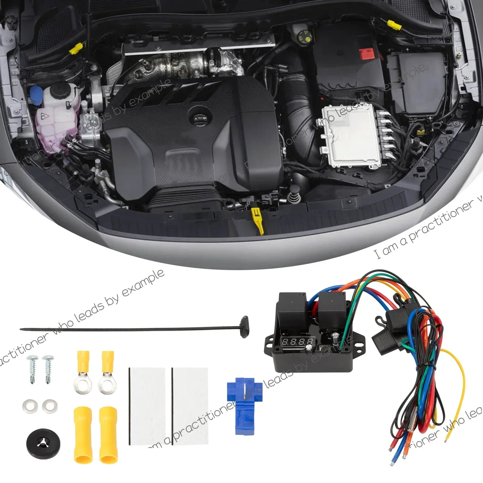

Digital Radiator Fans Controller Swith kit 12V & 24V,Adjustable Temperature Range Digital Electric Thermatic Fan Switch Kit 0444