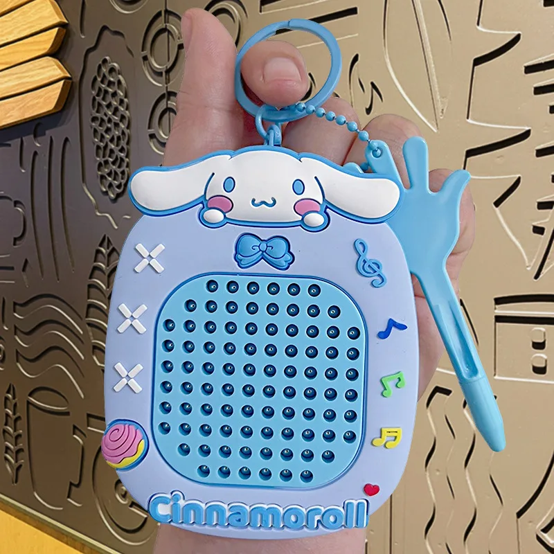 Sanrio Hello Kitty My Melody Decompression Magnetic Steel Ball Drawing Board Cartoon Ball Maze Keychain Bag Pendant Decoration view 3