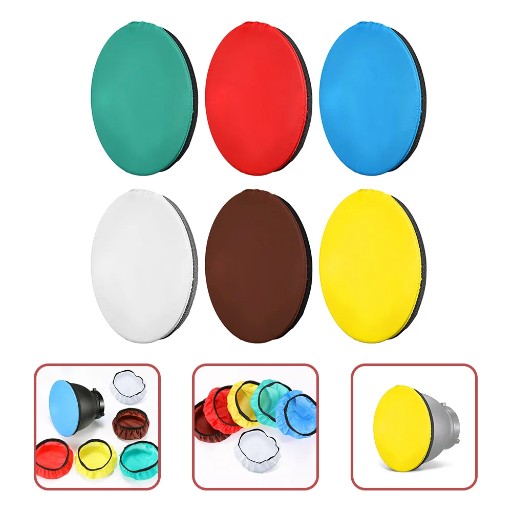 6Pcs Fotografie Reflektor Weiches Licht Stoff Kamera Blitz Diffusor Farbige Studio Reflektor Tragbare Beleuchtung für Porträt und