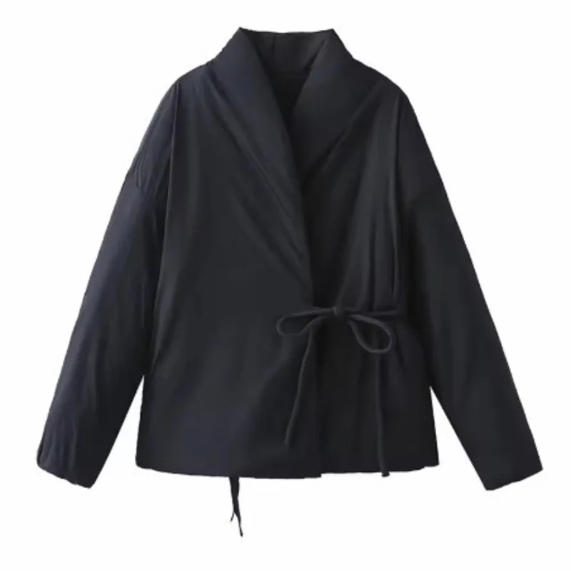 Luxury Brand Women's Clothing Warm Long Sleeves Cotton Coats Autumn Winter Versatile Belts Black Red Grey Jackets for Women