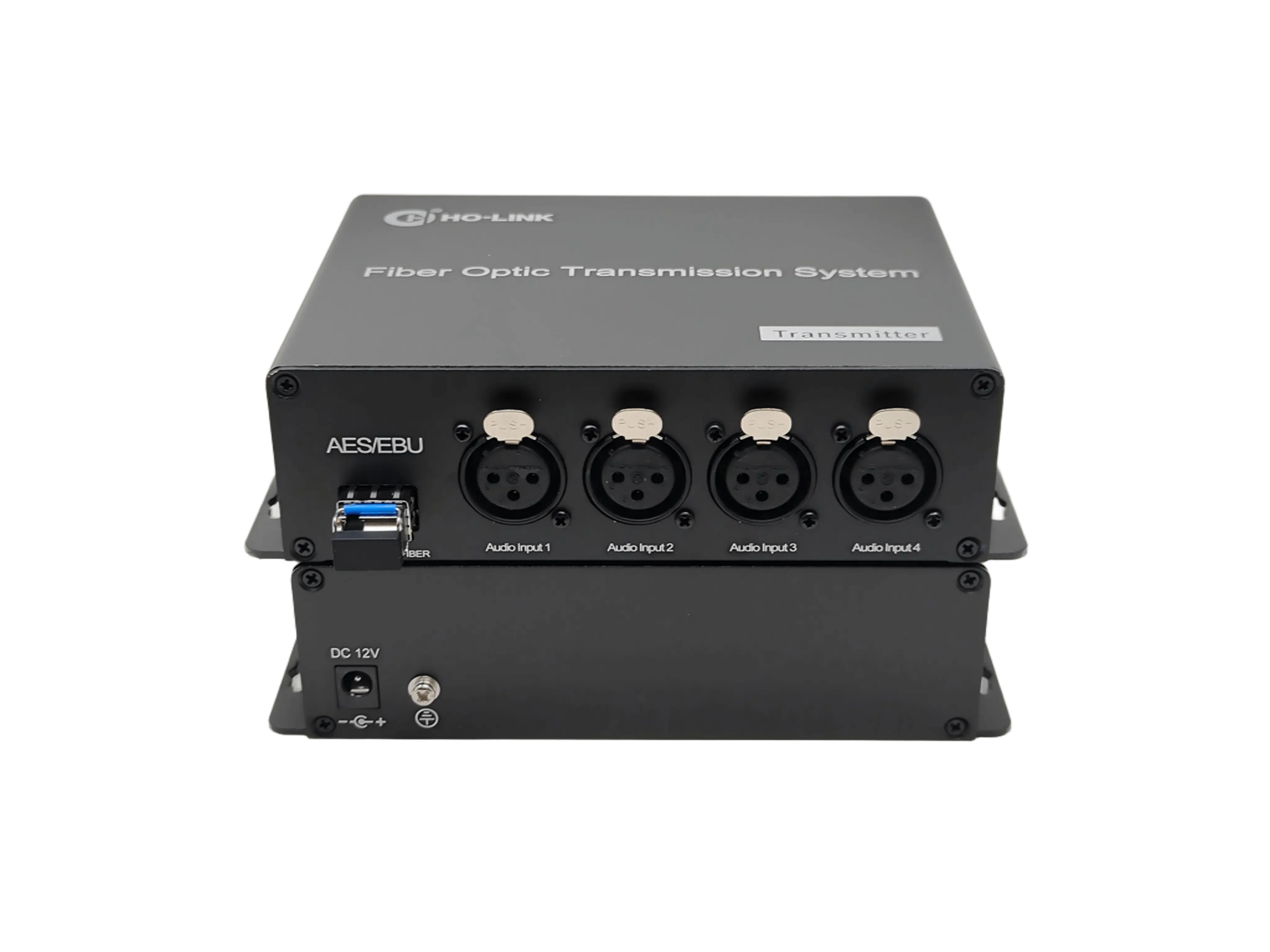 Konverter Audio XLR 4-ch ke Fiber Audio Seimbang Melalui Serat Tunggal AES/EBU Audio Over Fiber Extender