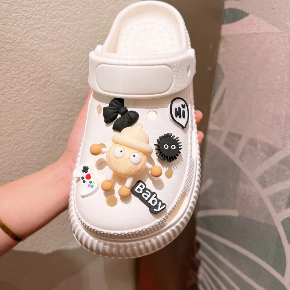 Cartoon Cute Serie Clogs DIY 3D stereo Shoe Flower Decorative Buckles Detachable Soft Rubber Shoe Charms Children gift