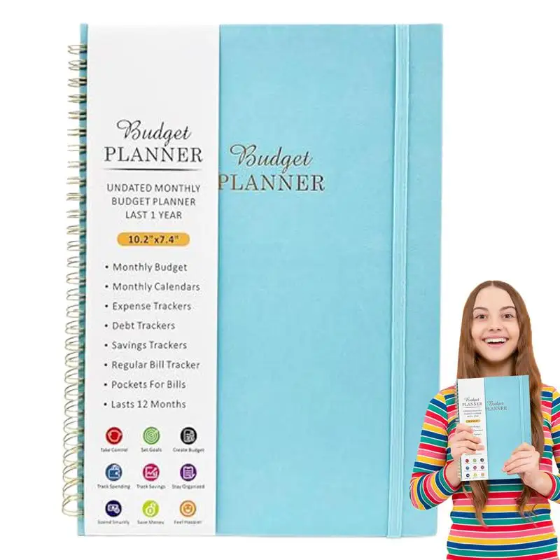 การเงินสมุดบันทึกและบัญชีหนังสือใช้งานง่าย Budget Planner Bill Organizer Bill Tracker Finance Planner สองด้าน