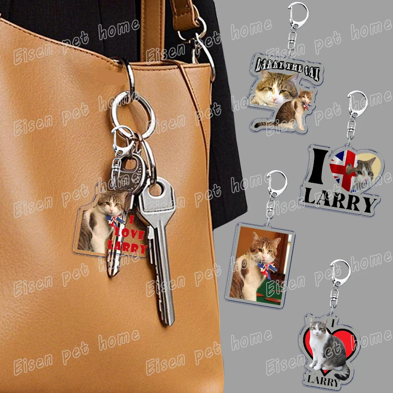 Cute Cat Larry Cat Keychain Accessories Bag Woman Charms Animal Pet Keyrings Jewelry Fans Friends Gift