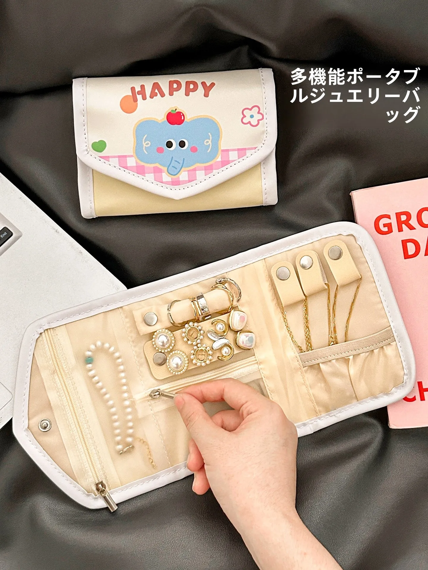 

Travel Portable Jewelry Bag Nelace Earring Organizer Anti-Oxidation Foldable New 2025 Tee-Layer Envelope Sle Leather Case