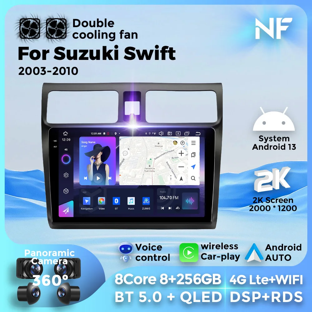 

Navifly 2din Android 13 Car Radio for Suzuki Swift 2003-2006 2007 2008 2009 2010 Multimedia Player Carplay Auto Stereo Head Unit