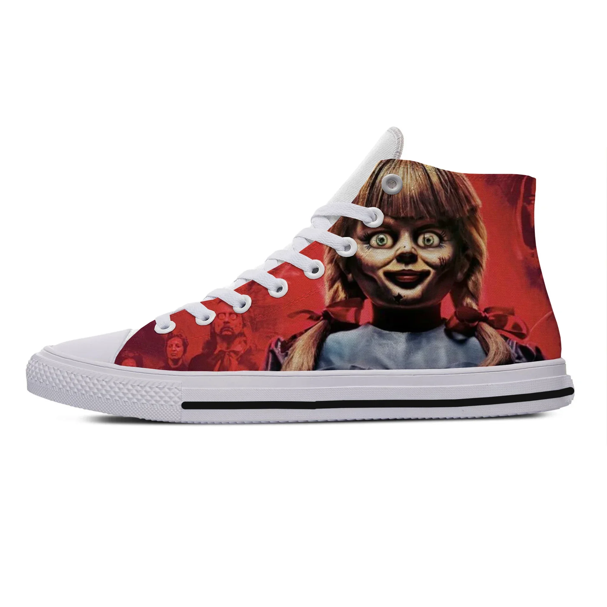 

Hot Annabelle Comes Home Horror Movies Casual Shoes Men Women Lightweight Breathable Canvas Shoes High Top Latest Board Shoes
