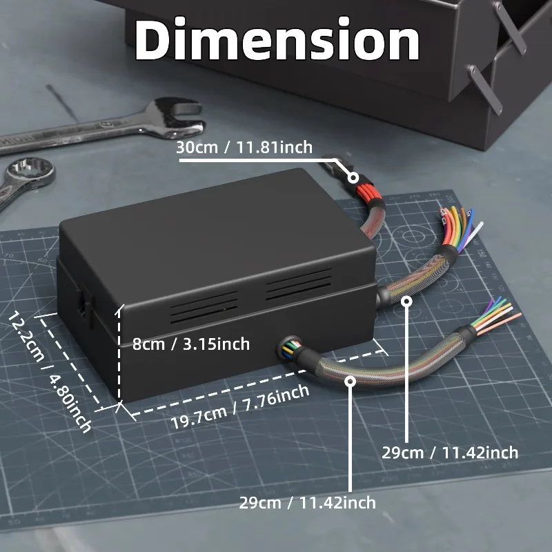 Relay Box 12V 10 Way Relay Block and 10 Way ATC/ATO Blade Fuse Panel Pre-Wired Dustproof Fuse Relay Box for Automotive Car