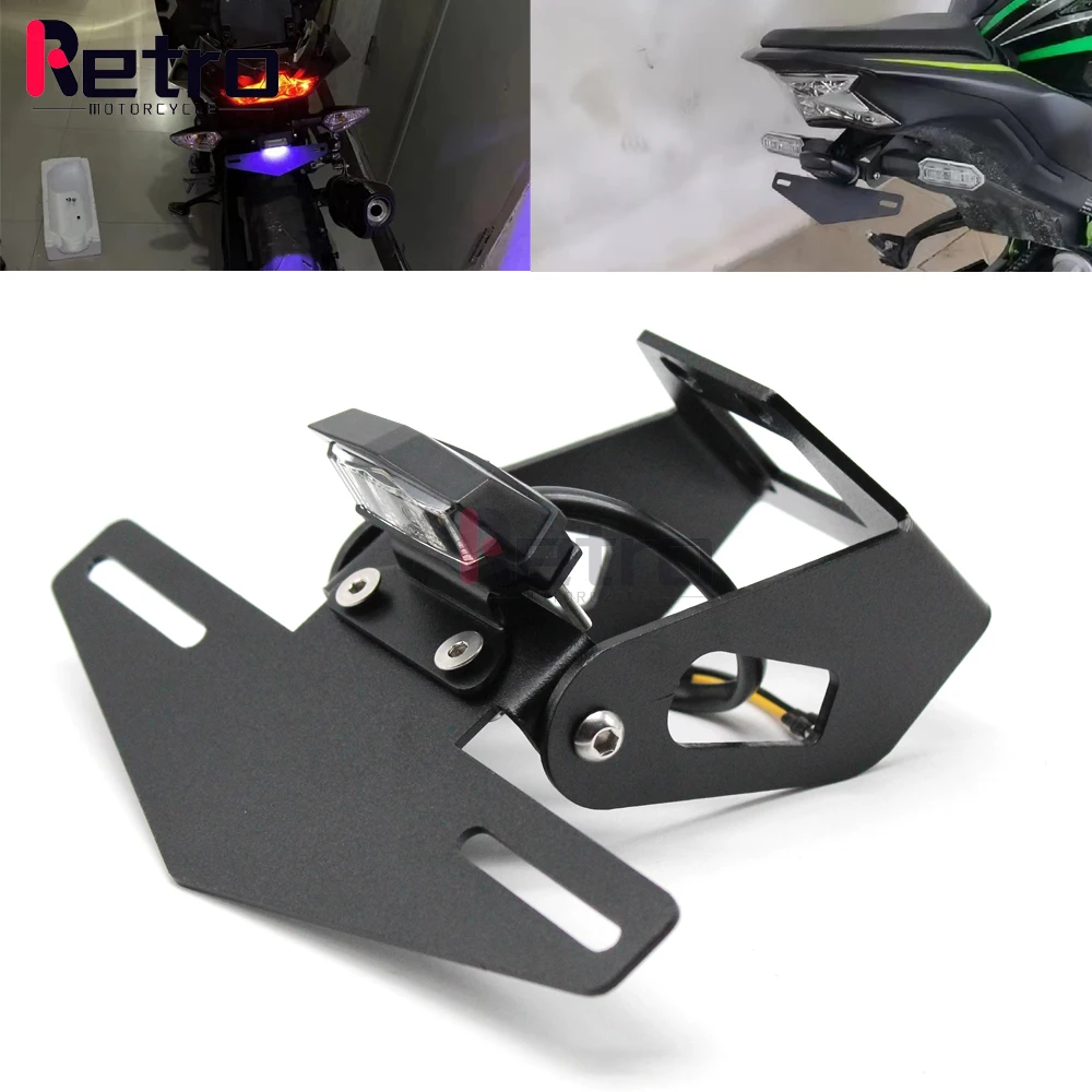 

Держатель номерного знака, светодиодный светильник для KAWASAKI NINJA 250/400 Z250 Z300 Z400, аксессуары для мотоциклов, аккуратное крыло, элиминатор