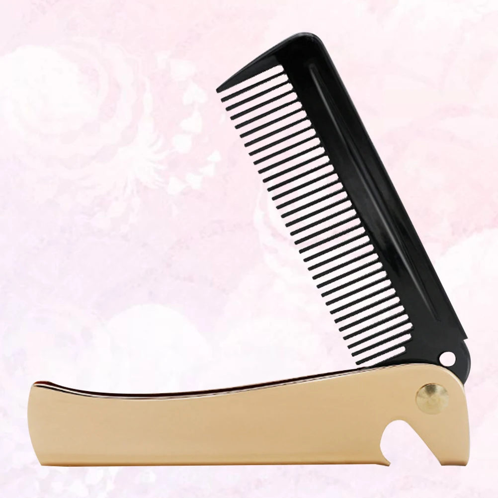 

Golden Folding Comb Hair Massage Portable Pocket Combs Metal for Men Mens Foldable