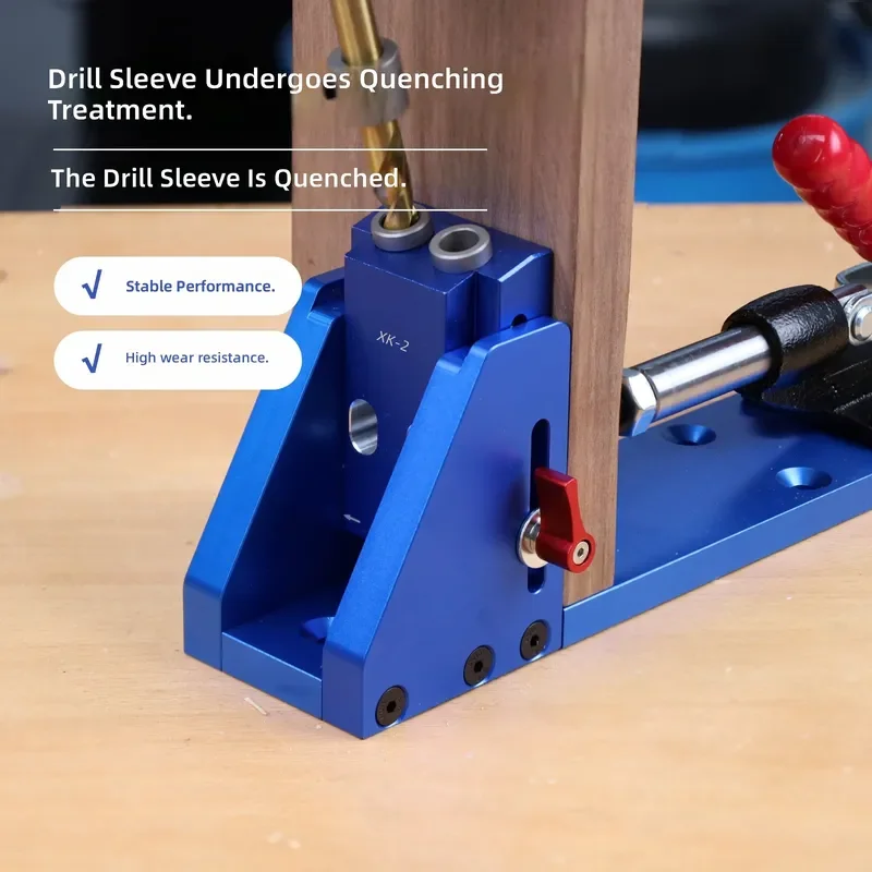 9.5mm Pocket Hole Jig Woodworking Oblique Positioner Wood Plate Hole Opener Drill Guide Tool for Furniture Cabinet DIY Repair