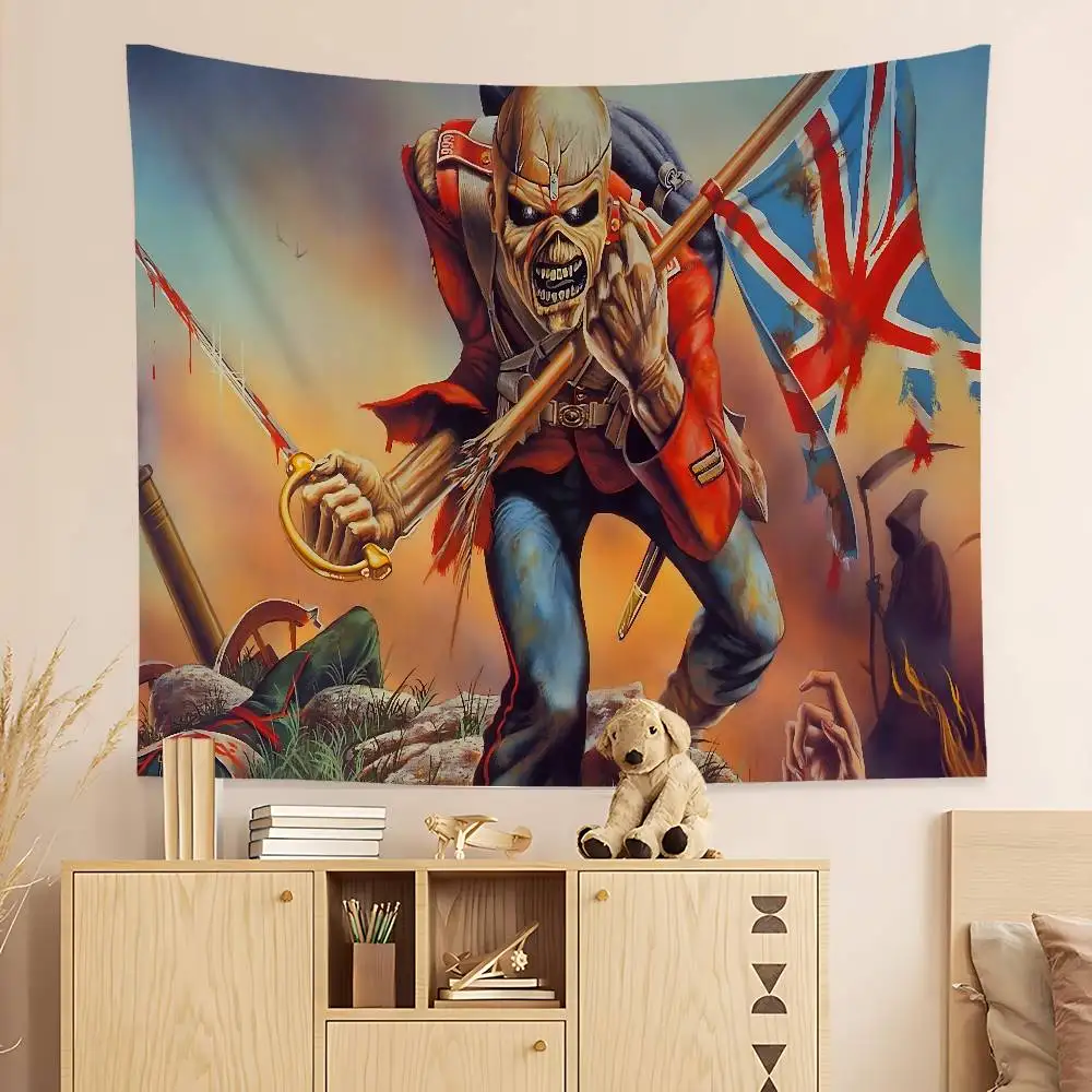 I-Iron-Maidens металлическая лента мультфильм гобелен искусство научная фантастика комната домашний декор настенные листы