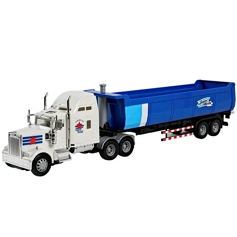 Boys Toy 42cm Engineering Vehicle Container Truck Oil Tank Car Model Toys Plastic Diecast Metal Truck Model Gifts for Kids